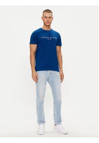 TOMMY HILFIGER - Tommy Hilfiger T-Shirt Logo MW0MW11797 Niebieski Regular Fit. Kolor: niebieski. Materiał: bawełna