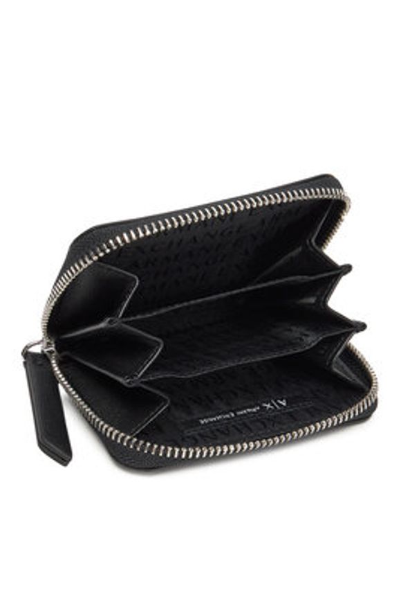 Armani Exchange Mały Portfel Damski XW001608 AF15324 M2008 Czarny. Kolor: czarny. Materiał: skóra