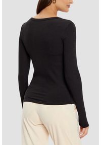 Guess - GUESS Czarny damski longsleeve Colette. Kolor: czarny. Długość rękawa: długi rękaw