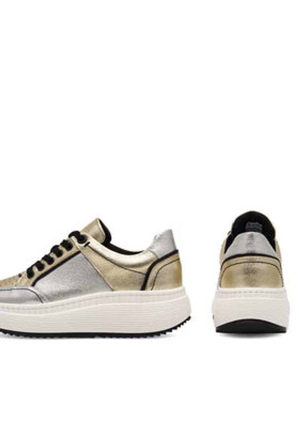 Eva Minge Sneakersy VANESSA-0481 Srebrny. Kolor: srebrny. Materiał: skóra