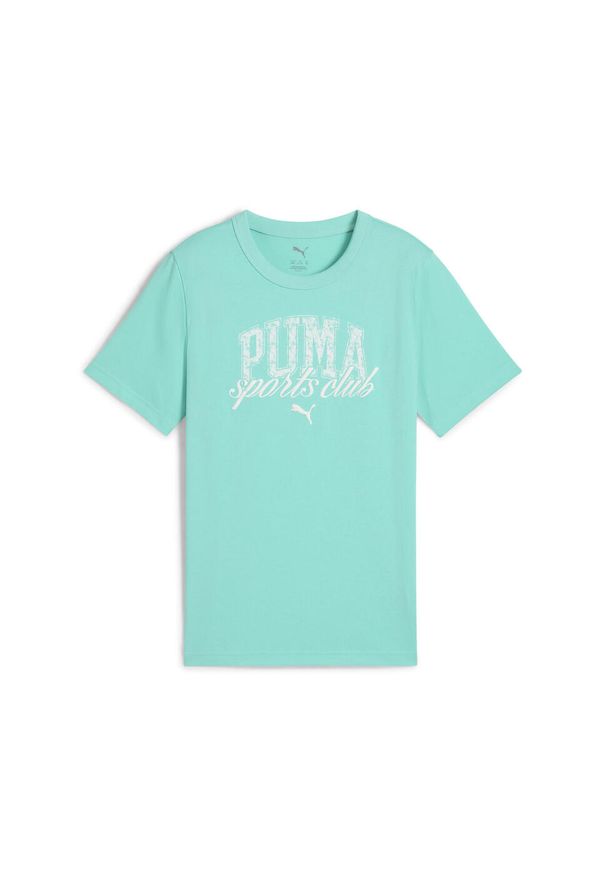 Puma - Młodzieżowa koszulka PUMA Class z grafiką PUMA Aquatic Green. Kolor: zielony. Materiał: guma. Wzór: nadruk