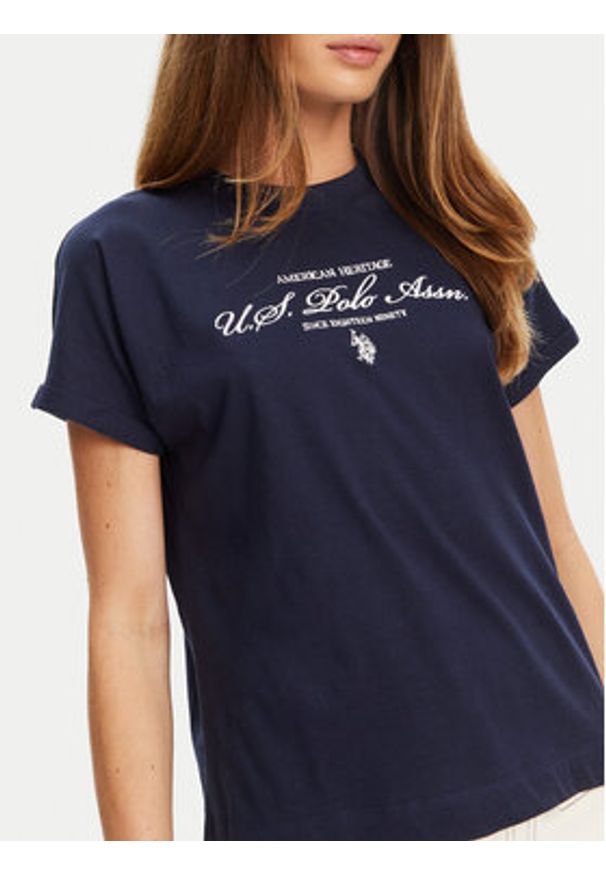 U.S. Polo Assn. T-Shirt WUP1363 Granatowy Regular Fit. Typ kołnierza: polo. Kolor: niebieski. Materiał: bawełna