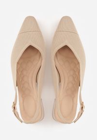 Renee - Ciemnobeżowe Czółenka VICES Soft Fit Slingback na Lakierowanym Słupku z Elastyczną Cholewką Comfort Coromenis. Zapięcie: sprzączka. Kolor: beżowy. Materiał: lakier. Szerokość cholewki: normalna. Obcas: na słupku. Styl: elegancki #6
