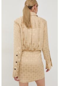 Birgitte Herskind sukienka kolor beżowy mini prosta. Okazja: na co dzień. Kolor: beżowy. Materiał: tkanina, guma. Długość rękawa: długi rękaw. Typ sukienki: proste. Styl: casual. Długość: mini #3