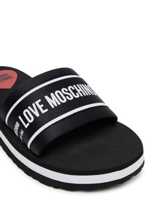 Love Moschino - LOVE MOSCHINO Klapki JA28334G0MIX6000 Czarny. Kolor: czarny. Materiał: materiał