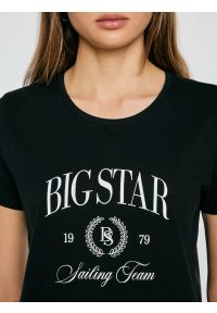 Big-Star - Koszulka damska z kontrastowym nadrukiem czarna Ratta 906. Kolor: czarny. Materiał: dzianina. Wzór: nadruk. Styl: elegancki, klasyczny #4