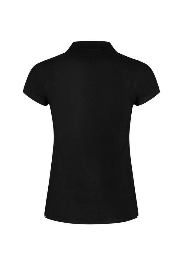 ROLY - Damska Koszulka Polo W Gwiazdki. Typ kołnierza: polo. Kolor: czarny