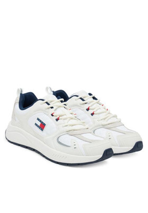 Tommy Jeans Sneakersy Tjm Runner EM0EM01581 Écru. Kolor: kremowy. Materiał: skóra