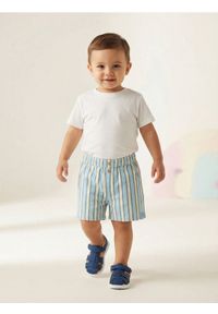 Sinsay - Bawełniane szorty w paski - kremowy. Kolor: kremowy. Materiał: bawełna. Wzór: paski #1