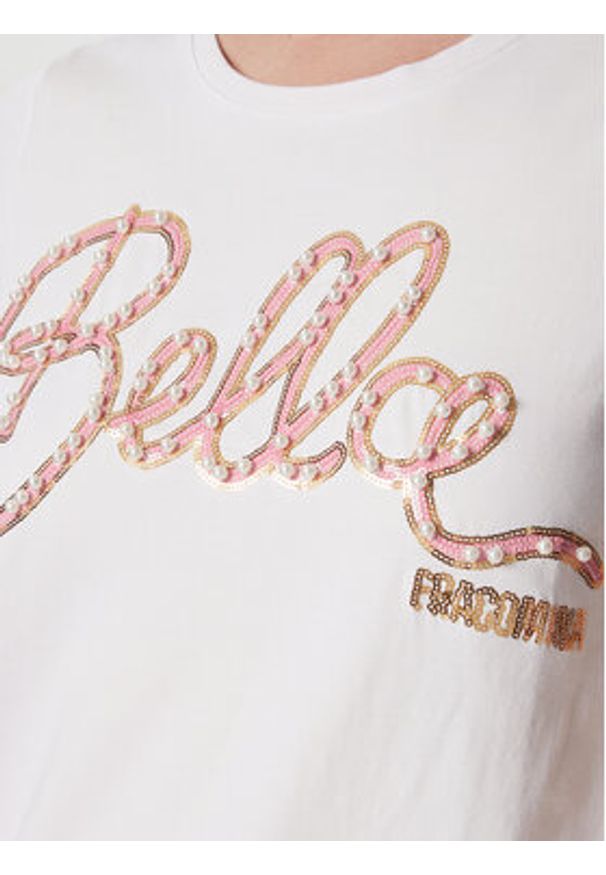 Fracomina T-Shirt FR23ST3003J401N5 Biały Regular Fit. Kolor: biały. Materiał: bawełna