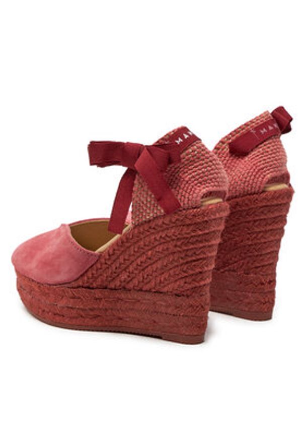 Manebi Espadryle Hamptons Heart-Shaped Wedge Espadrilles W 2.1 WH Różowy. Kolor: różowy. Materiał: zamsz, skóra