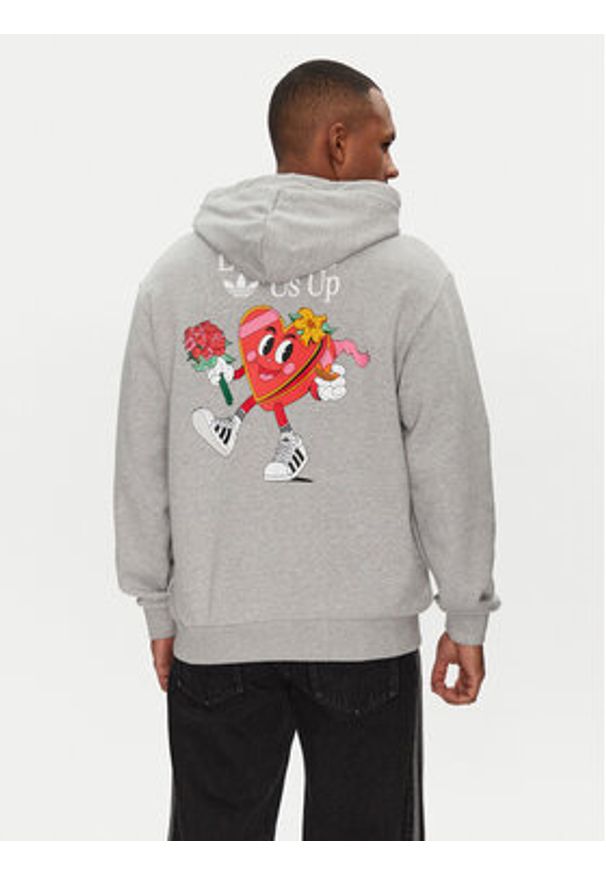 Adidas - adidas Bluza Made By Nelson V-Day JP0979 Szary Loose Fit. Kolor: szary. Materiał: bawełna
