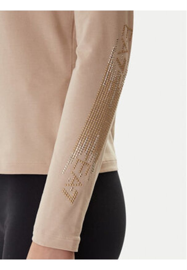 EA7 Emporio Armani Bluzka 7W000522 AF10373 U1046 Beżowy Regular Fit. Kolor: beżowy. Materiał: bawełna