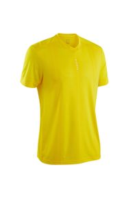 KIPSTA - Koszulka piłkarska dla dorosłych Kipsta F500. Kolor: żółty. Materiał: poliester, materiał. Sport: piłka nożna