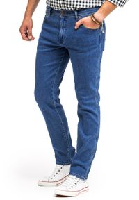 Wrangler - WRANGLER TEXAS SLIM MĘSKIE SPODNIE JEANSOWE THE STONE RIDE W12SYI39U. Okazja: na spotkanie biznesowe. Styl: elegancki, biznesowy