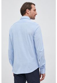 Calvin Klein Koszula bawełniana męska slim z kołnierzykiem button-down. Typ kołnierza: button down. Kolor: niebieski. Materiał: bawełna #2