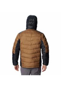 columbia - Kurtka Puchowa Columbia Labyrinth Loop Hooded Jacket Męska. Kolor: wielokolorowy, brązowy. Materiał: syntetyk, puch