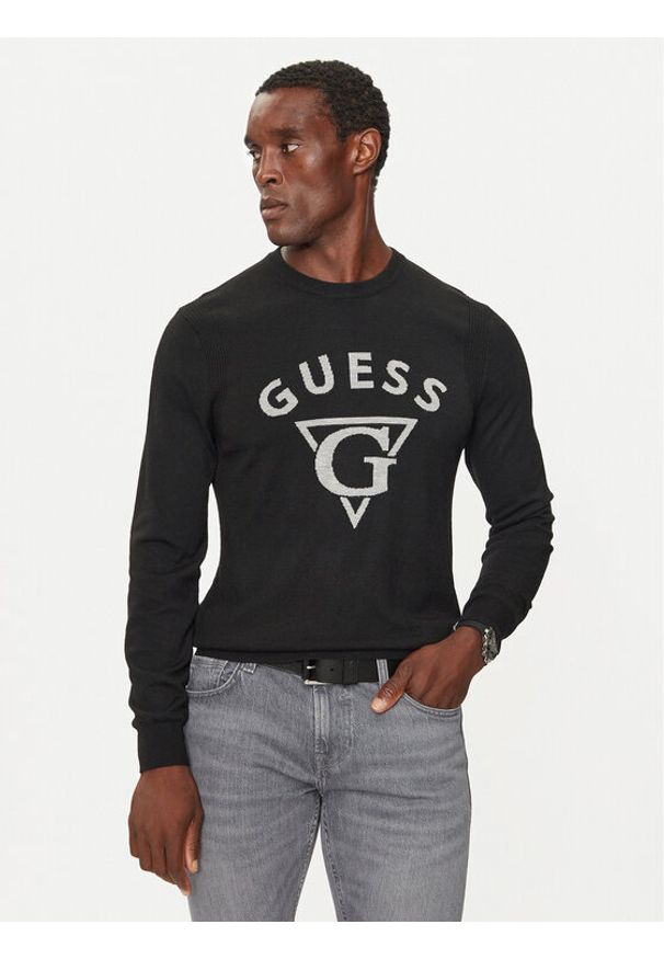 Guess Sweter M4BR06 Z3H82 Czarny Regular Fit. Kolor: czarny. Materiał: syntetyk