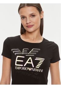 EA7 Emporio Armani T-Shirt 3DTT30 TJFKZ 1200 Czarny Slim Fit. Kolor: czarny. Materiał: bawełna