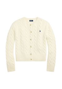 Polo Ralph Lauren Kardigan 211972104002 Biały Slim Fit. Typ kołnierza: polo. Kolor: biały. Materiał: wełna #5