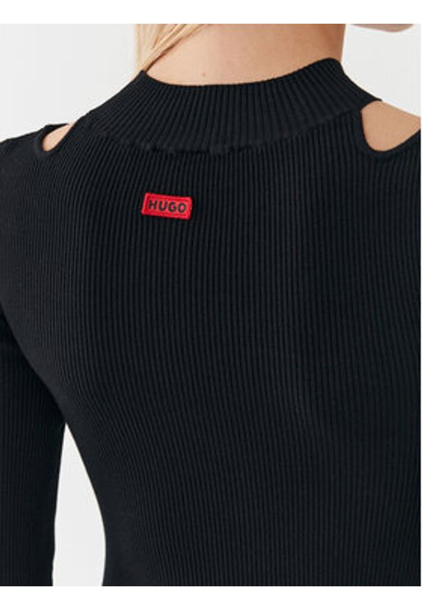 Hugo Sukienka dzianinowa 50493747 Czarny Slim Fit. Kolor: czarny. Materiał: wiskoza, dzianina, syntetyk