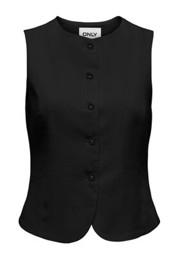 only - ONLY Kamizelka garniturowa Goa 15363724 Czarny Regular Fit. Kolor: czarny. Materiał: len, wiskoza