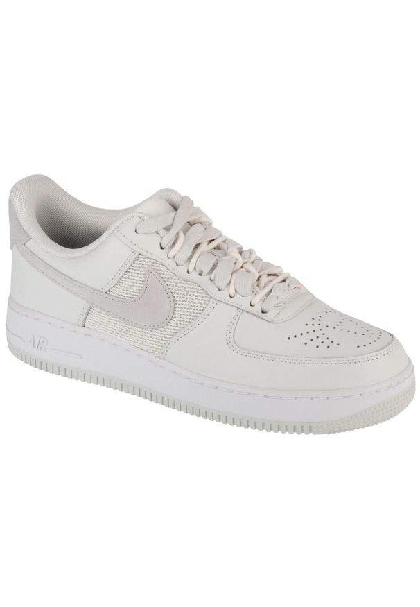Nike - Buty sportowe Sneakersy męskie, Air Force 1 Low x Slam Jam. Kolor: biały. Materiał: guma, skóra, tkanina, materiał, syntetyk. Model: Nike Air Force. Sport: turystyka piesza