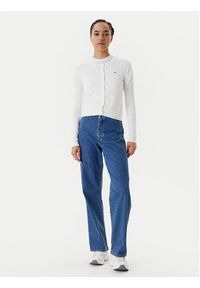 Tommy Jeans Kardigan Essential DW0DW20976 Écru Regular Fit. Materiał: bawełna #5
