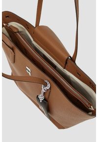 Karl Lagerfeld - KARL LAGERFELD Brązowa shopperka Ikon Pebble. Kolor: brązowy. Styl: casual, elegancki #5