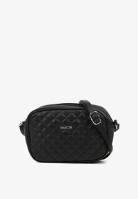 Renee - Czarna Pikowana Torebka Listonoszka Ozdobiona Napisem Silanire. Kolor: czarny. Wzór: napisy, aplikacja. Materiał: pikowane. Styl: elegancki, biznesowy, klasyczny, casual