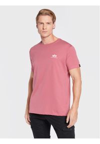 Alpha Industries T-Shirt Backprint 128507 Różowy Regular Fit. Kolor: różowy. Materiał: bawełna