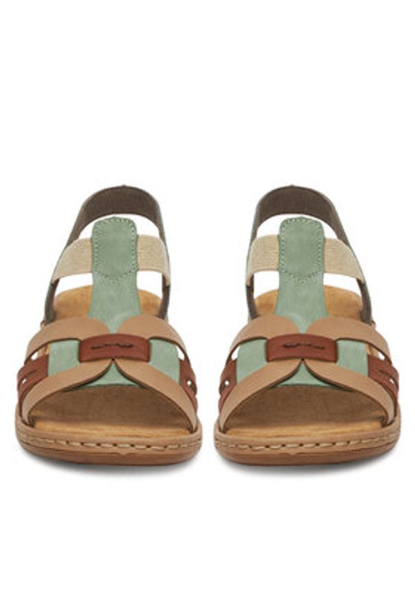 Rieker Sandały 65918-52 Zielony. Kolor: zielony. Materiał: materiał