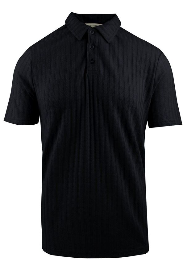 Koszulka Polo, Męska, z Dzianiny - Brave Soul - Czarna. Okazja: na co dzień. Typ kołnierza: polo. Kolor: czarny. Materiał: elastan, poliester. Styl: casual