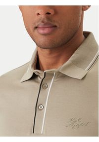 Karl Lagerfeld - KARL LAGERFELD Polo 745002 562200 Khaki Regular Fit. Typ kołnierza: polo. Kolor: brązowy. Materiał: bawełna #5