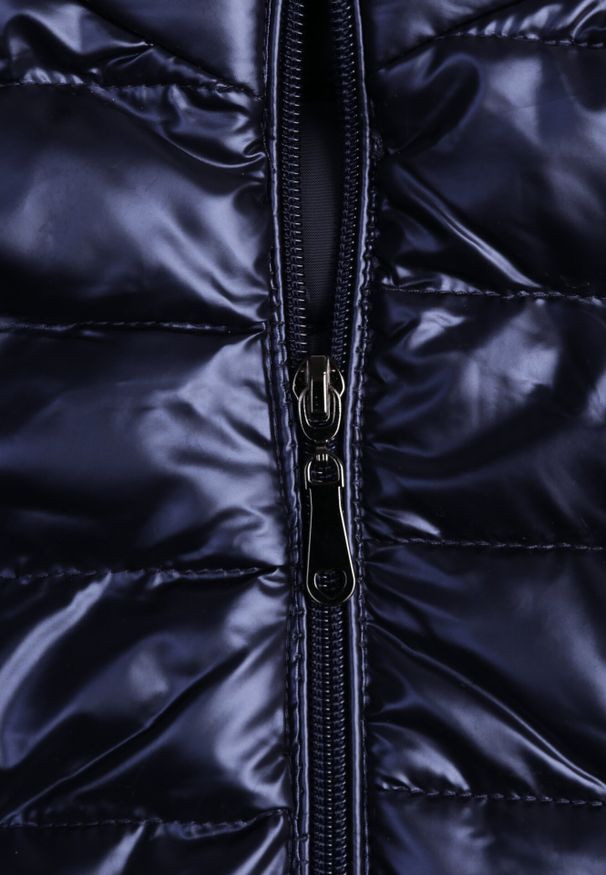 Born2be - Granatowa Kurtka Pikowana Morvea. Kolor: niebieski. Wzór: aplikacja. Styl: klasyczny