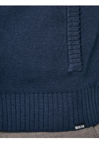 Big-Star - Sweter męski rozpinany ze stójką granatowy Nazar 403. Okazja: na co dzień. Typ kołnierza: kołnierzyk stójkowy. Kolor: niebieski. Materiał: jeans, dzianina. Wzór: gładki, ze splotem. Styl: klasyczny, casual #6