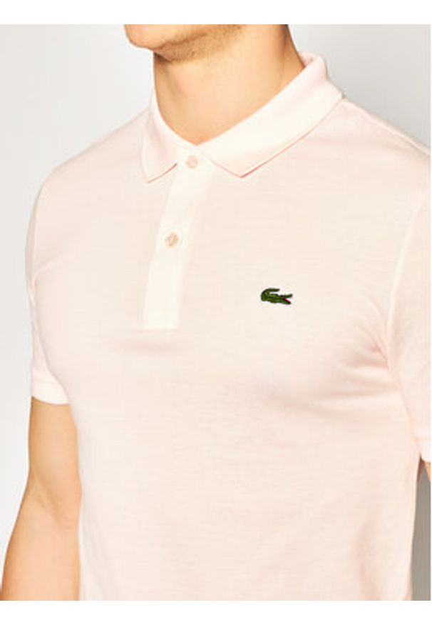 Lacoste Polo PH4012 Różowy Slim Fit. Typ kołnierza: polo. Kolor: różowy. Materiał: bawełna