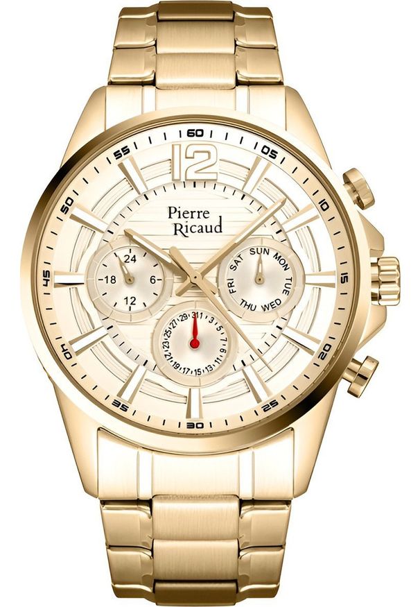 Zegarek Pierre Ricaud Zegarek męski Pierre Ricaud P97040.1151QF złoty. Kolor: złoty