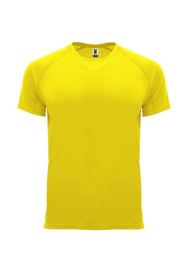 ROLY - Męska Koszulka Sportowa Z Krótkim Rękawem Bahrain. Kolor: żółty. Długość rękawa: krótki rękaw. Długość: krótkie. Sport: turystyka piesza