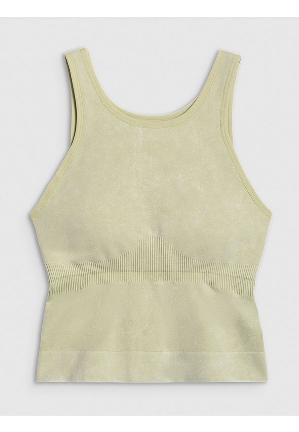 4f - 4F Top do jogi i pilatesu slim szybkoschnący damski - zielony M/L. Kolor: zielony. Materiał: guma, materiał, elastan, włókno. Sport: joga i pilates