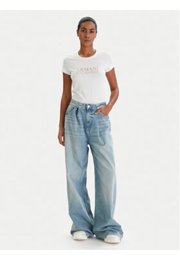 Armani Exchange T-Shirt XW001837 AF16294 U0002 Biały Slim Fit. Kolor: biały. Materiał: bawełna