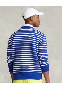 Ralph Lauren - RALPH LAUREN - Bluza w paski i kolorowym logo. Typ kołnierza: polo. Kolor: niebieski. Materiał: bawełna. Długość rękawa: długi rękaw. Długość: długie. Wzór: paski, kolorowy #4