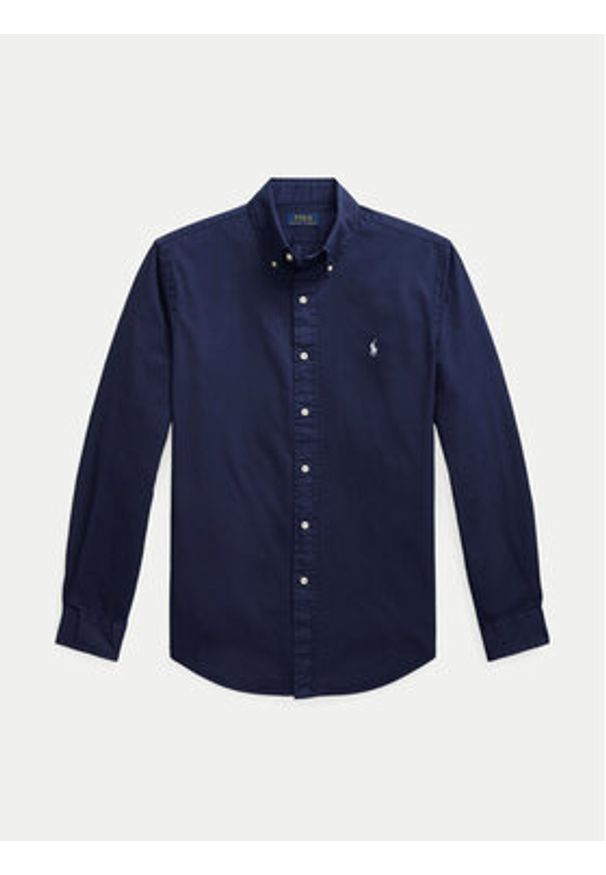 Polo Ralph Lauren Koszula 710937993009 Granatowy Custom Fit. Typ kołnierza: polo. Kolor: niebieski. Materiał: bawełna