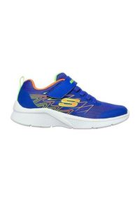 skechers - Buty do chodzenia dla dzieci Skechers Microspec Texlor. Zapięcie: rzepy. Kolor: biały, wielokolorowy. Materiał: guma, syntetyk, materiał. Szerokość cholewki: normalna. Model: Skechers Sport. Sport: turystyka piesza