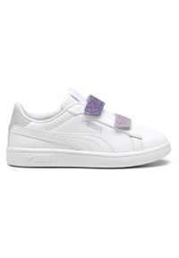Puma Buty Smash 3. L Glitter Velcro V Ps 39560906. Kolor: biały. Materiał: tkanina, syntetyk