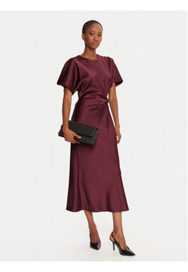 Rinascimento Sukienka koktajlowa CFC0125718003 Bordowy Regular Fit. Kolor: czerwony. Materiał: syntetyk. Styl: wizytowy