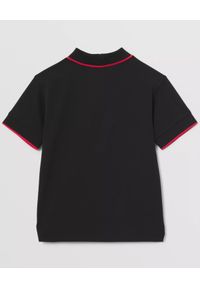BURBERRY CHILDREN - Czarny t-shirt z suwakiem 4-14 lat. Kolor: czarny. Materiał: bawełna. Sezon: lato. Styl: klasyczny