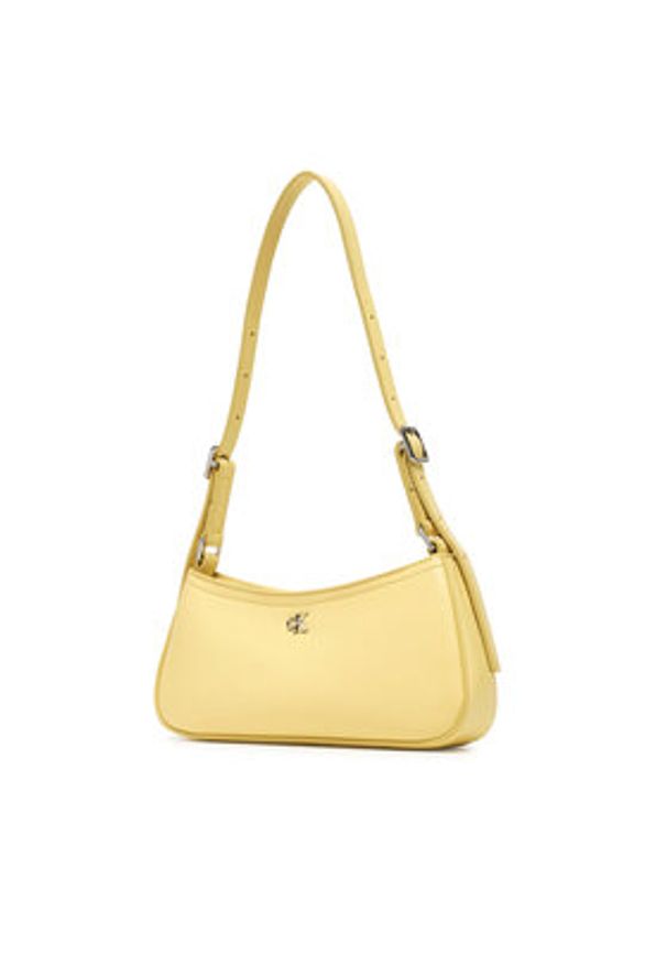 Calvin Klein Torebka Ck Small Shoulder Bag LV04F3170G Żółty. Kolor: żółty. Materiał: skórzane