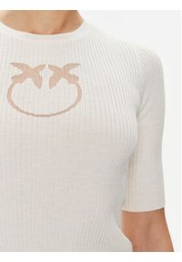 Pinko Sweter Tritone 102017 A18M Écru Slim Fit. Materiał: wełna #5