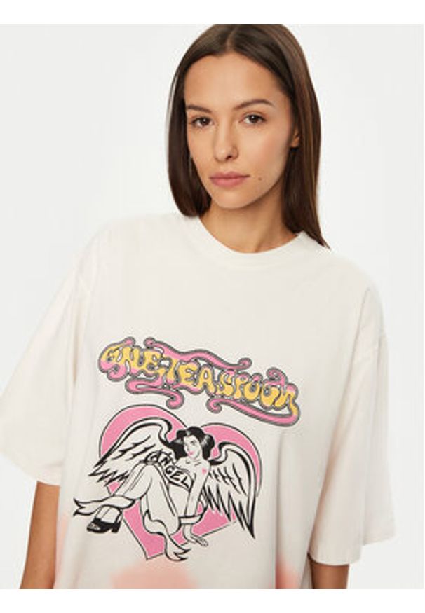 One Teaspoon T-Shirt Angel 26821 Écru Relaxed Fit. Materiał: bawełna